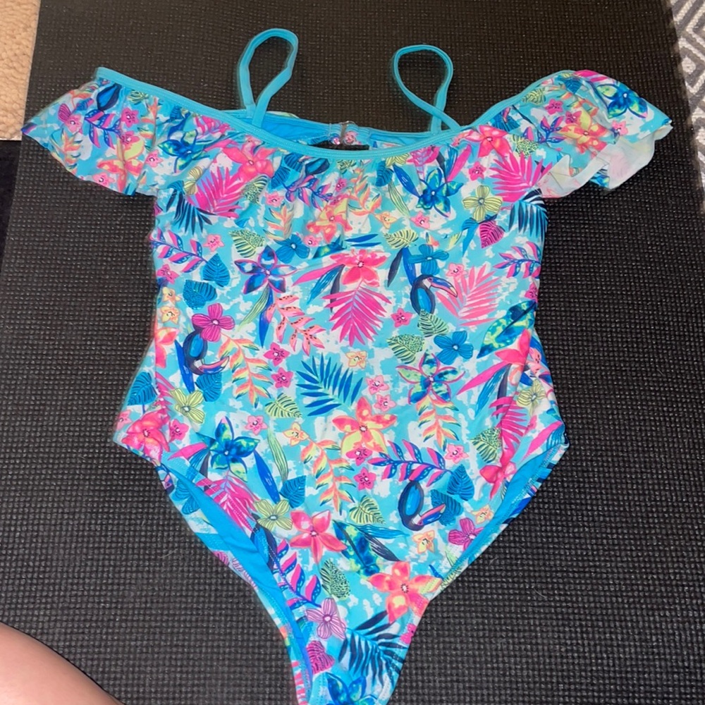 Tropical kids, one piece bathing suit